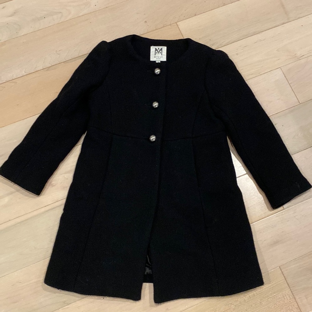 Milly Minis girls soft wool padded warm classy black coat